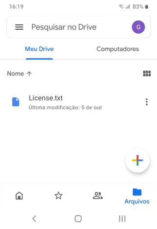 Aplicativo Google Drive 1